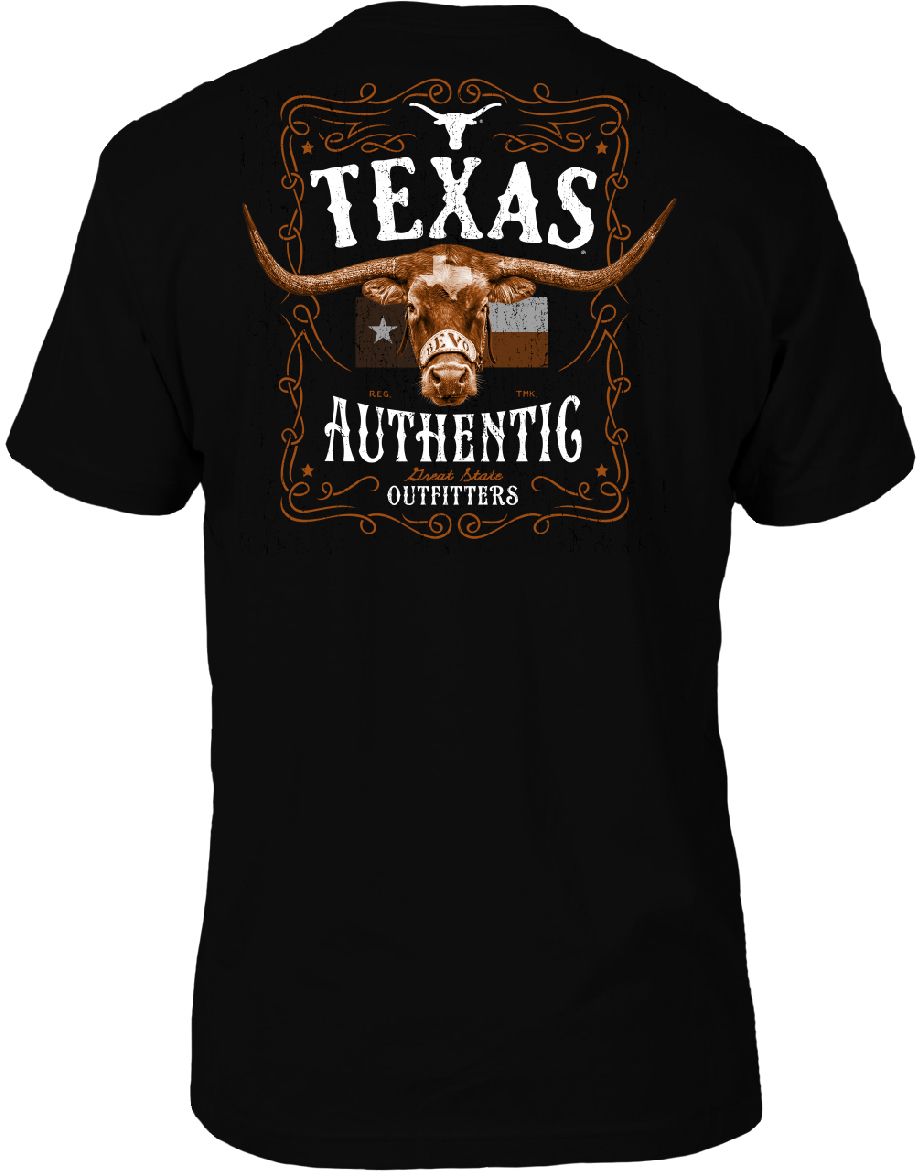 Great State Clothing Men's Texas Longhorns Black Bevo Label T-Shirt product image