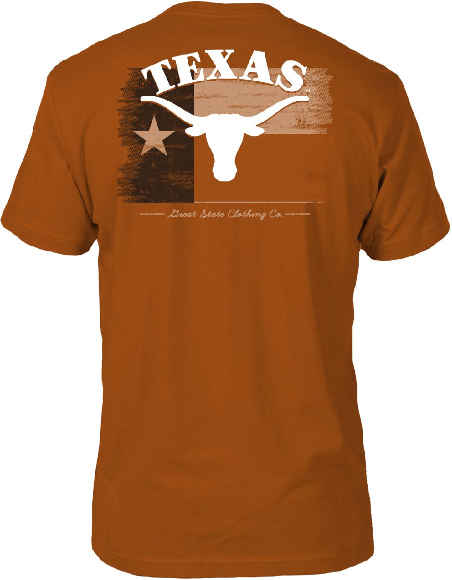 Great State Clothing Men's Texas Longhorns Burnt Orange Washed Flag T-Shirt product image