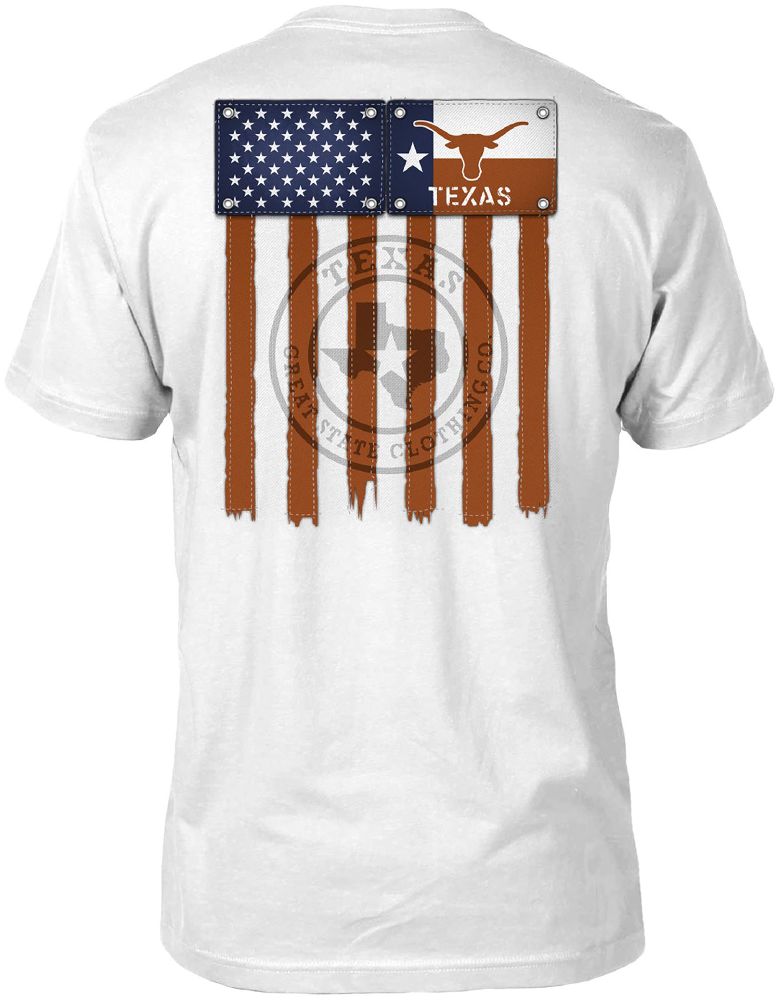 Great State Clothing Men's Texas Longhorns White Vintage Flag T-Shirt product image
