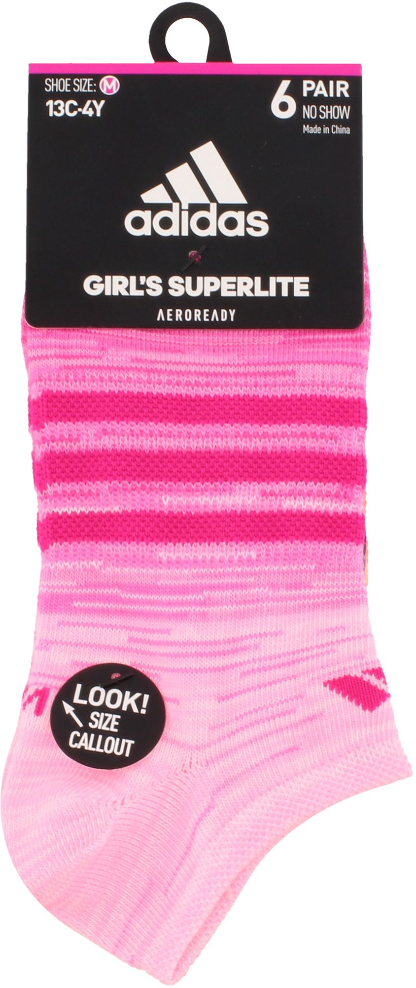 adidas Youth Superlite No Show Socks – 6 Pack product image