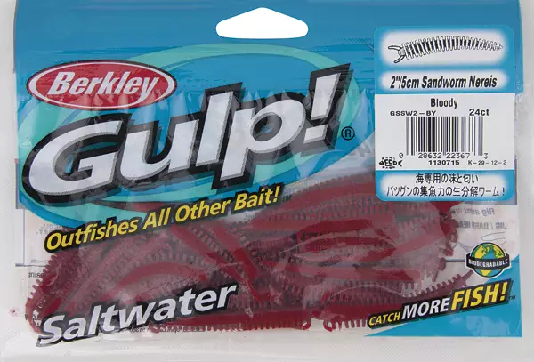 Berkley Gulp! Saltwater 2 Sandworm, Bloody, 2 in, 24 count : :  Pet Supplies