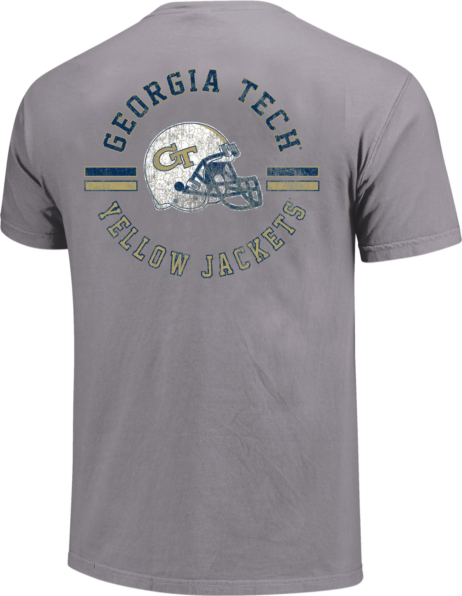 Image One Men's Georgia Tech Yellow Jackets Grey Helmet Arch T-Shirt product image