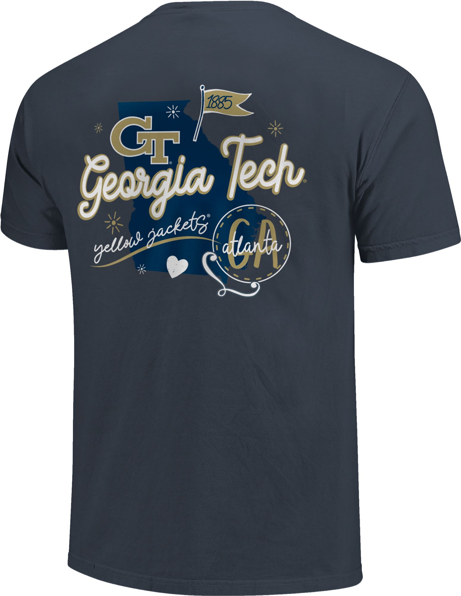 Image One Women's Georgia Tech Yellow Jackets Denim Doodles T-Shirt