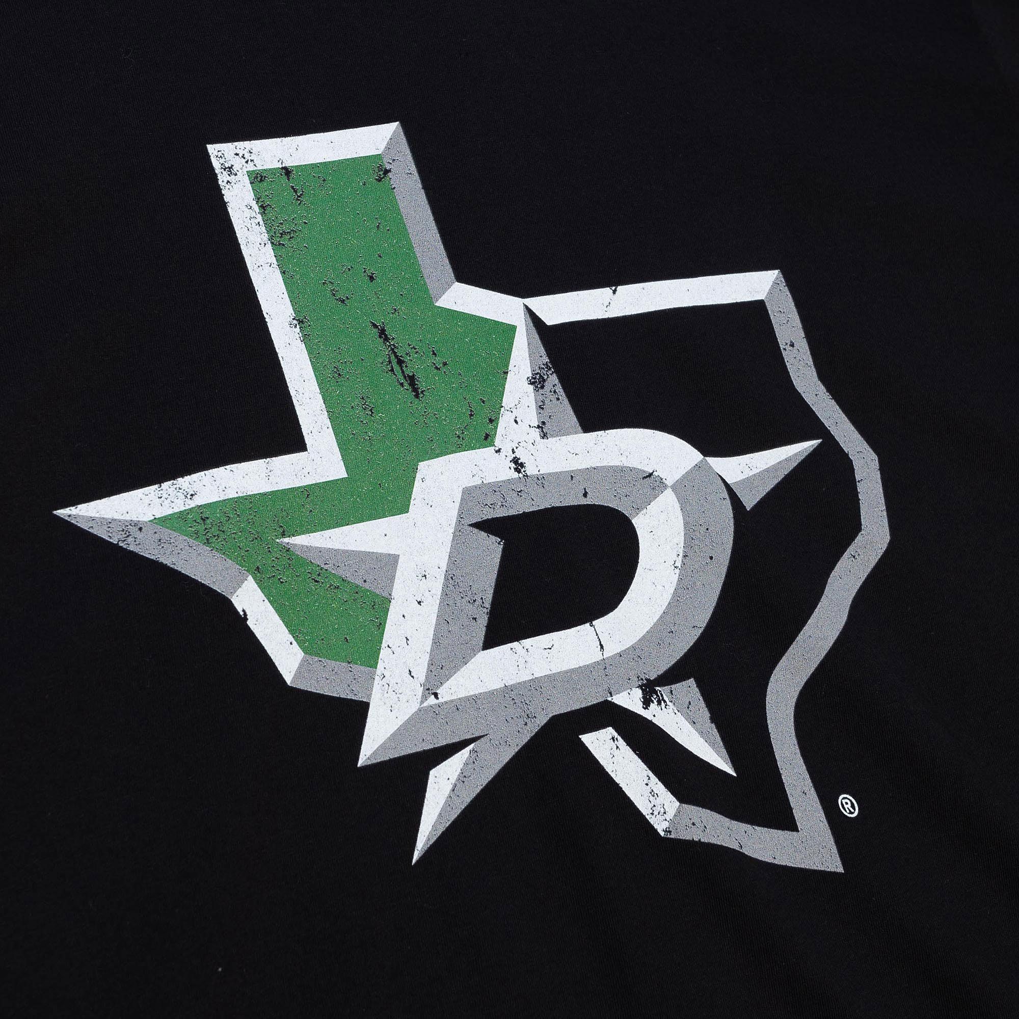 Mitchell & Ness Dallas Stars Distressed Logo Black T-Shirt product image