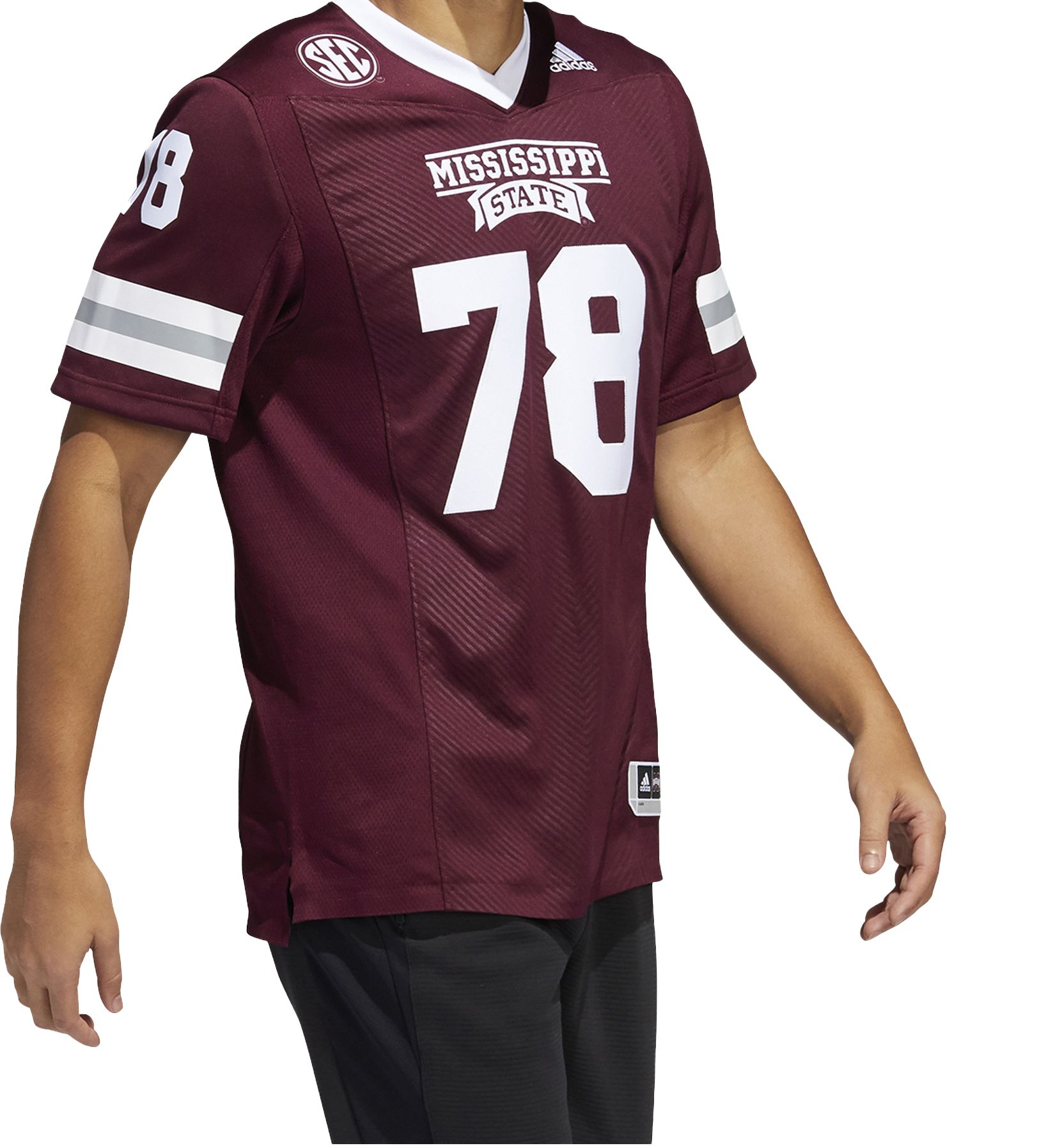 adidas Men's Mississippi State Bulldogs Maroon Replica Football Jersey