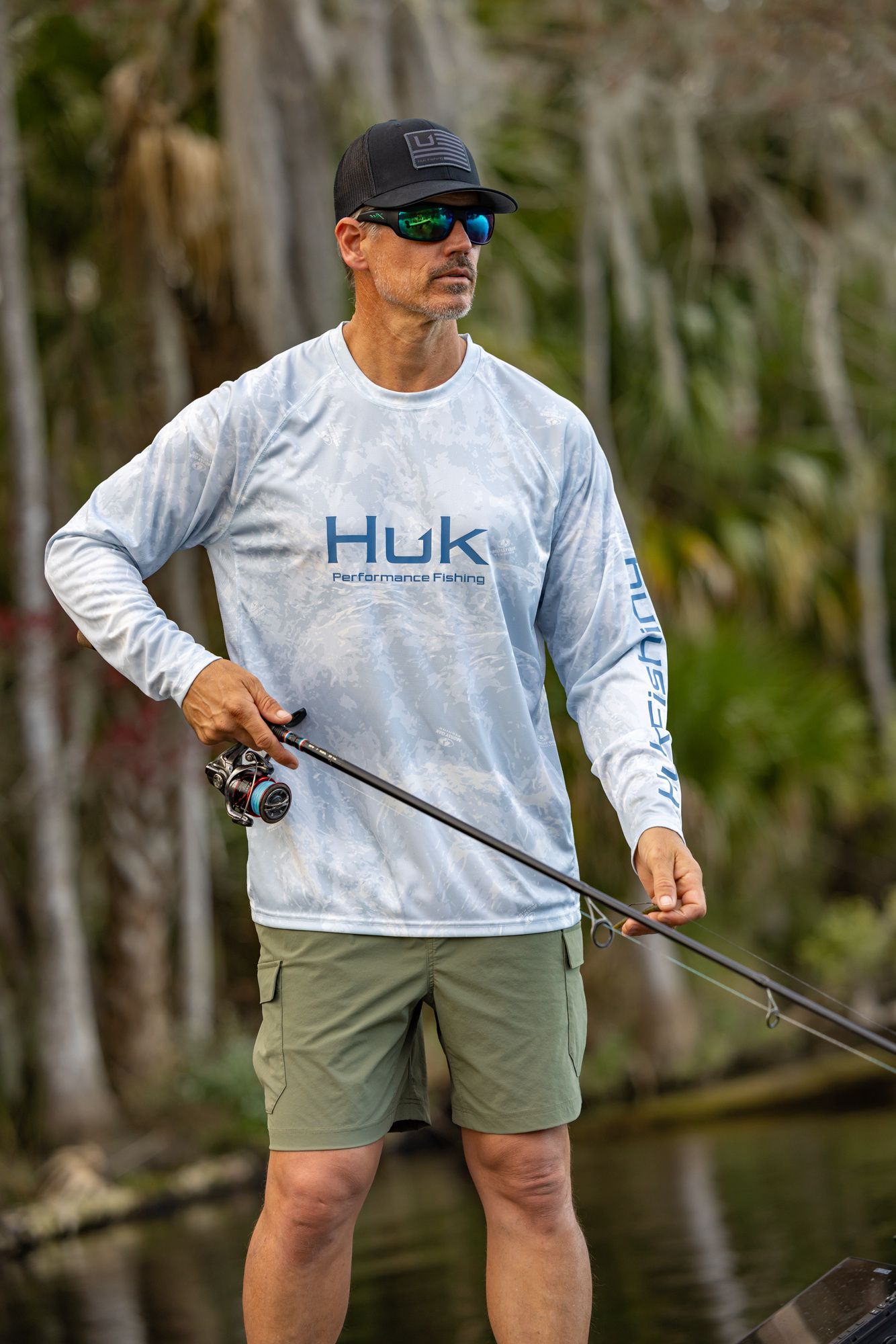 HUK Men's Mossy Oak Pursuit Crew Neck Long Sleeve T-Shirt product image