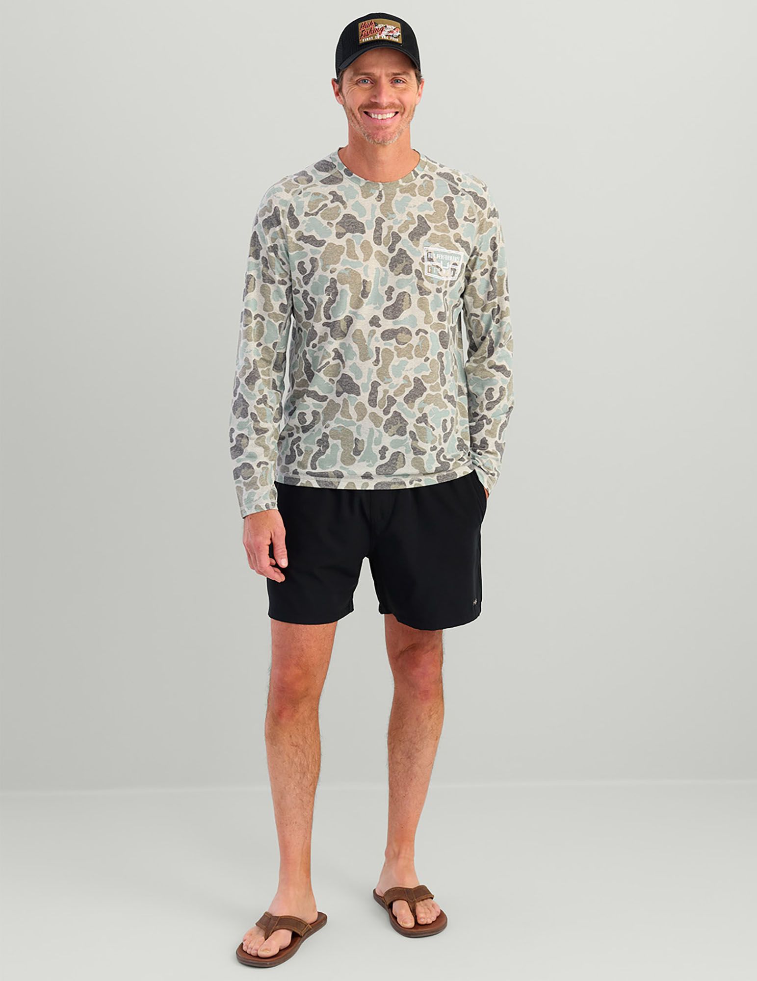 HUK Men's Drift KC Print Long Sleeve Graphic T-Shirt product image