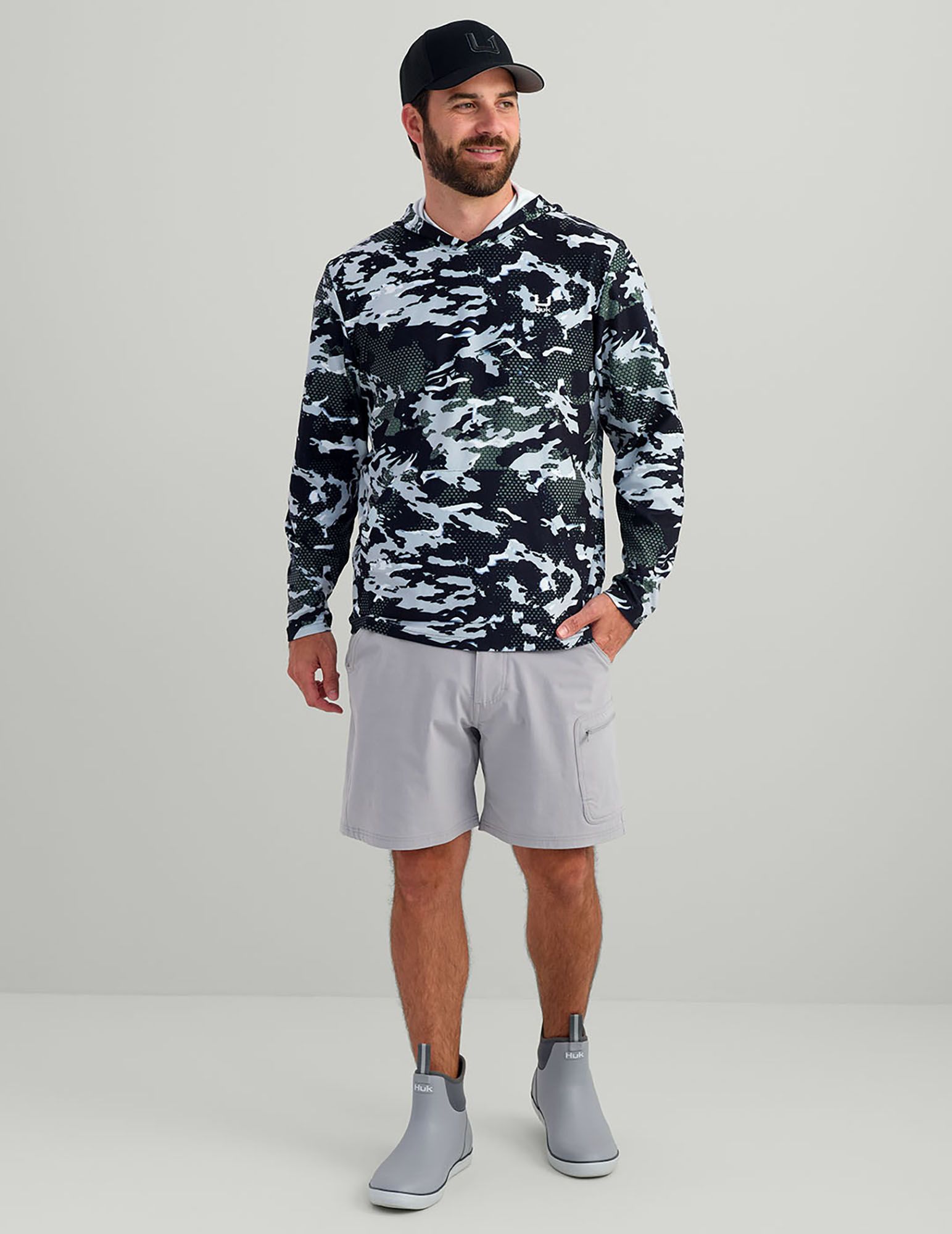 HUK Men's Leeward Lightweight Fleece KC Printed Hoodie product image