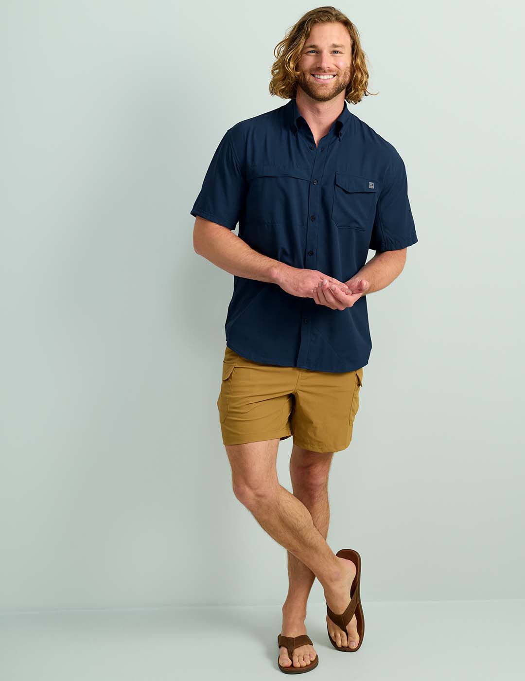 HUK Men's Tide Point Button Down T-Shirt product image
