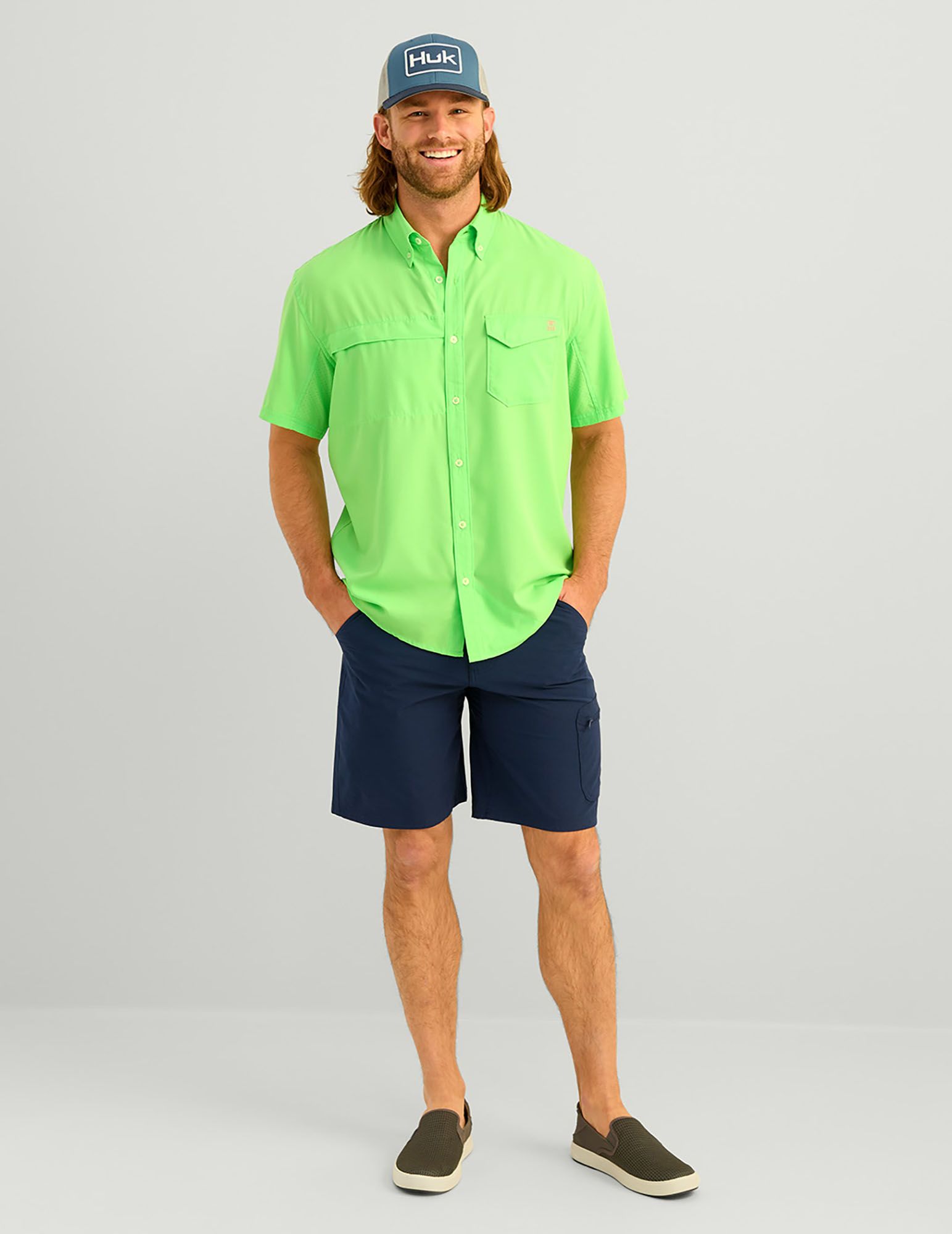 HUK Men's Tide Point Button Down T-Shirt product image