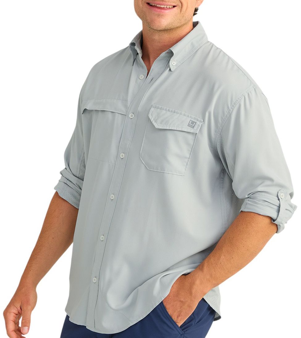 HUK Men's Long Sleeve Tide Point Button-Down Shirt product image