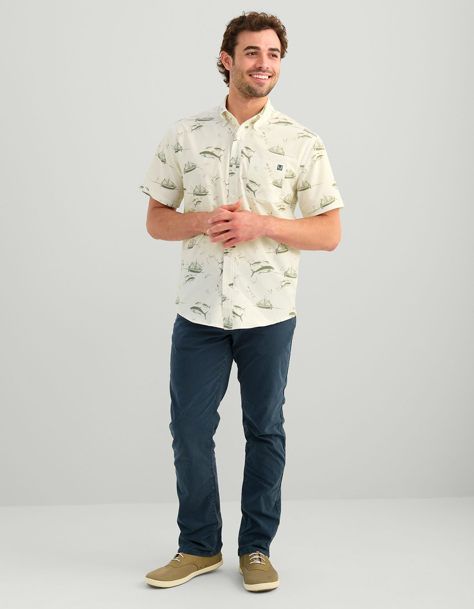 HUK Men's Kona KC Printed Short Sleeve Button-Down Shirt product image