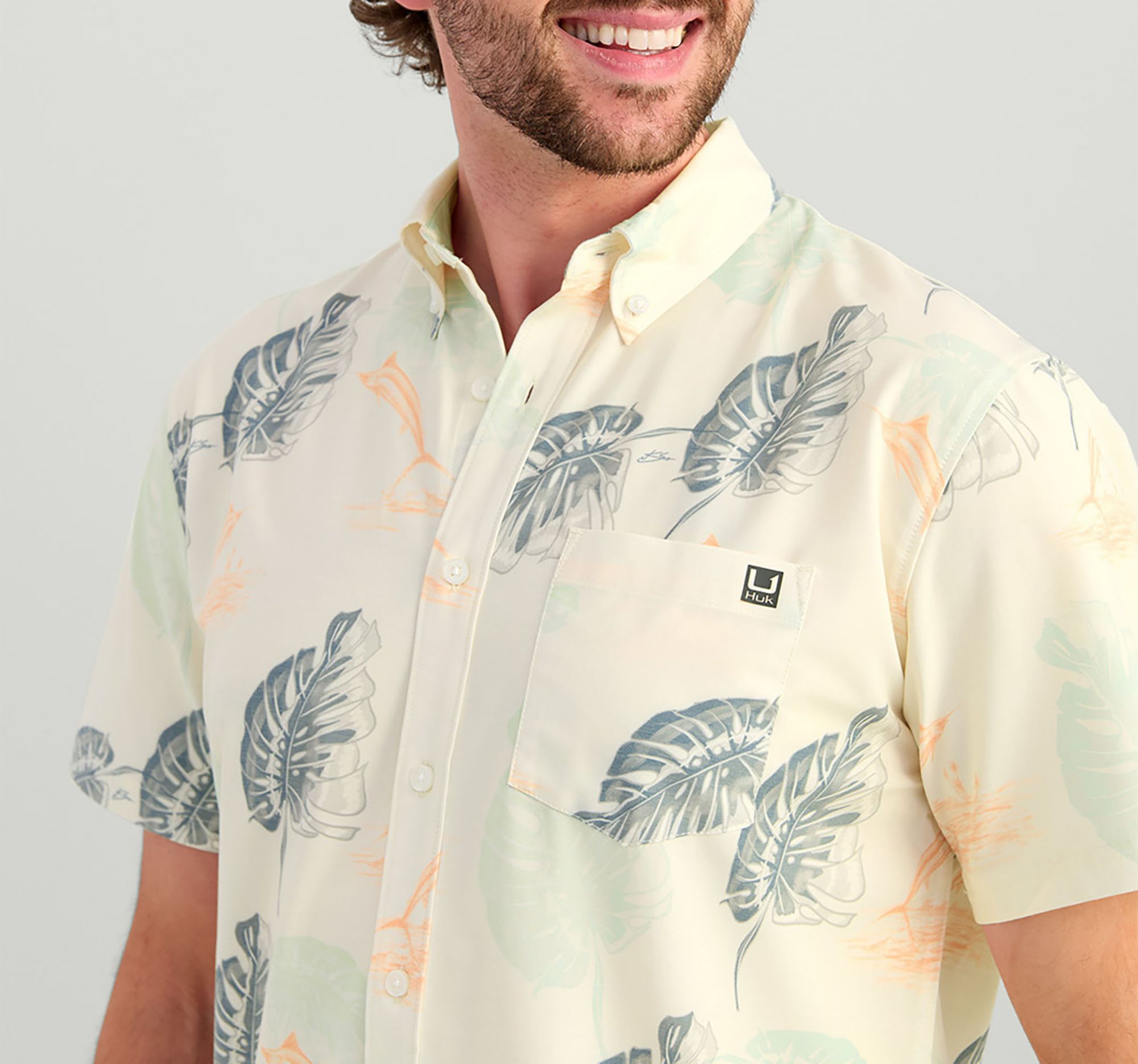 HUK Men's Kona KC Printed Short Sleeve Button-Down Shirt product image
