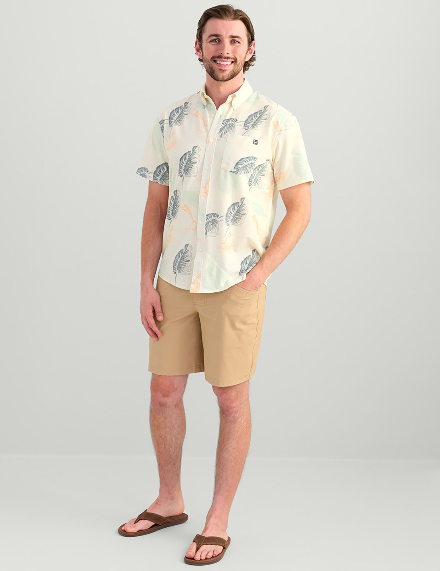 HUK Men's Kona KC Printed Short Sleeve Button-Down Shirt product image
