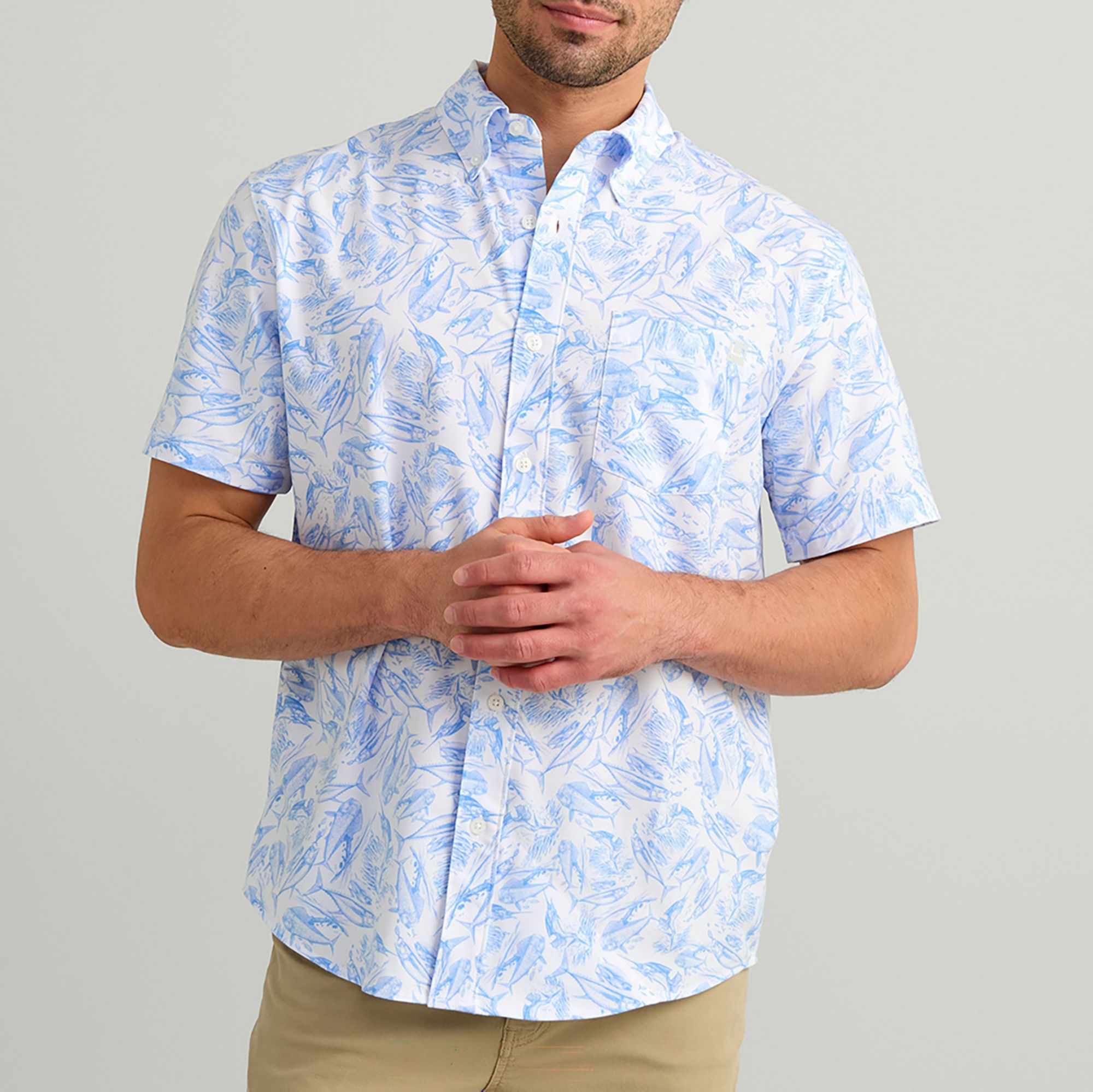 HUK Men's Kona KC Printed Short Sleeve Button-Down Shirt product image