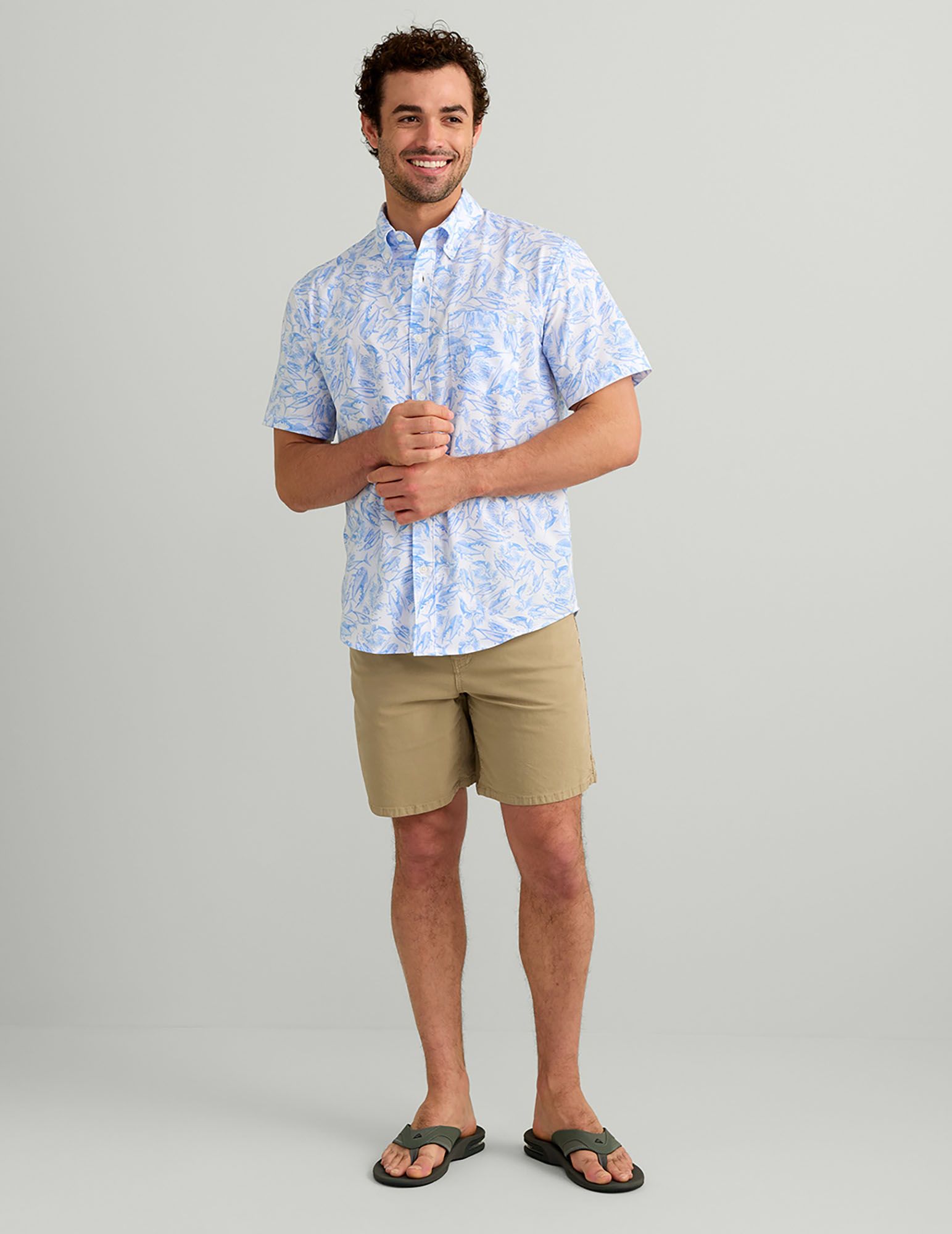 HUK Men's Kona KC Printed Short Sleeve Button-Down Shirt product image