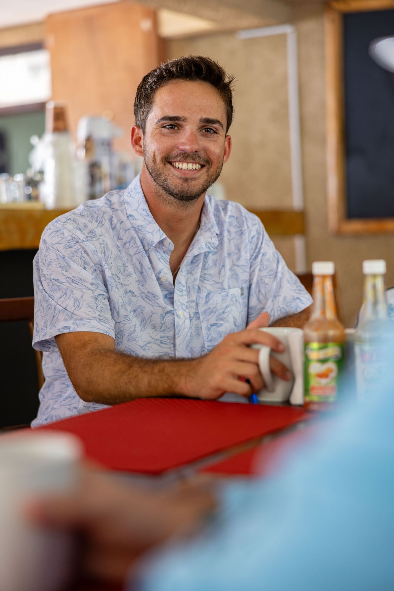 HUK Men's KC Fish Chaos Kona Short Sleeve Button Up Shirt product image