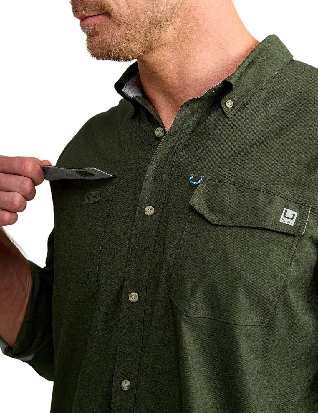 HUK Men's Long Sleeve Hawser Heather Flannel product image