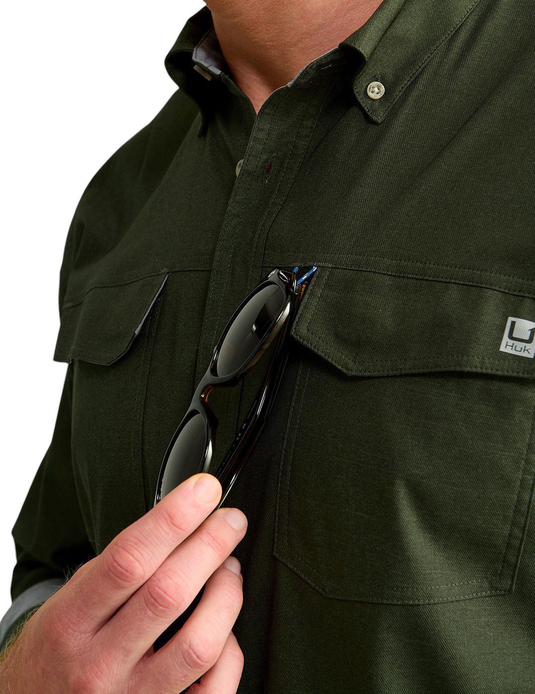 HUK Men's Long Sleeve Hawser Heather Flannel product image