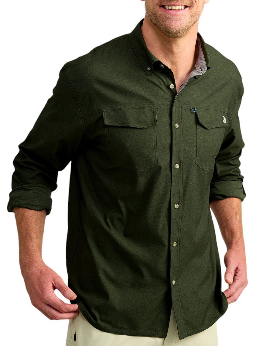 HUK Men's Long Sleeve Hawser Heather Flannel product image