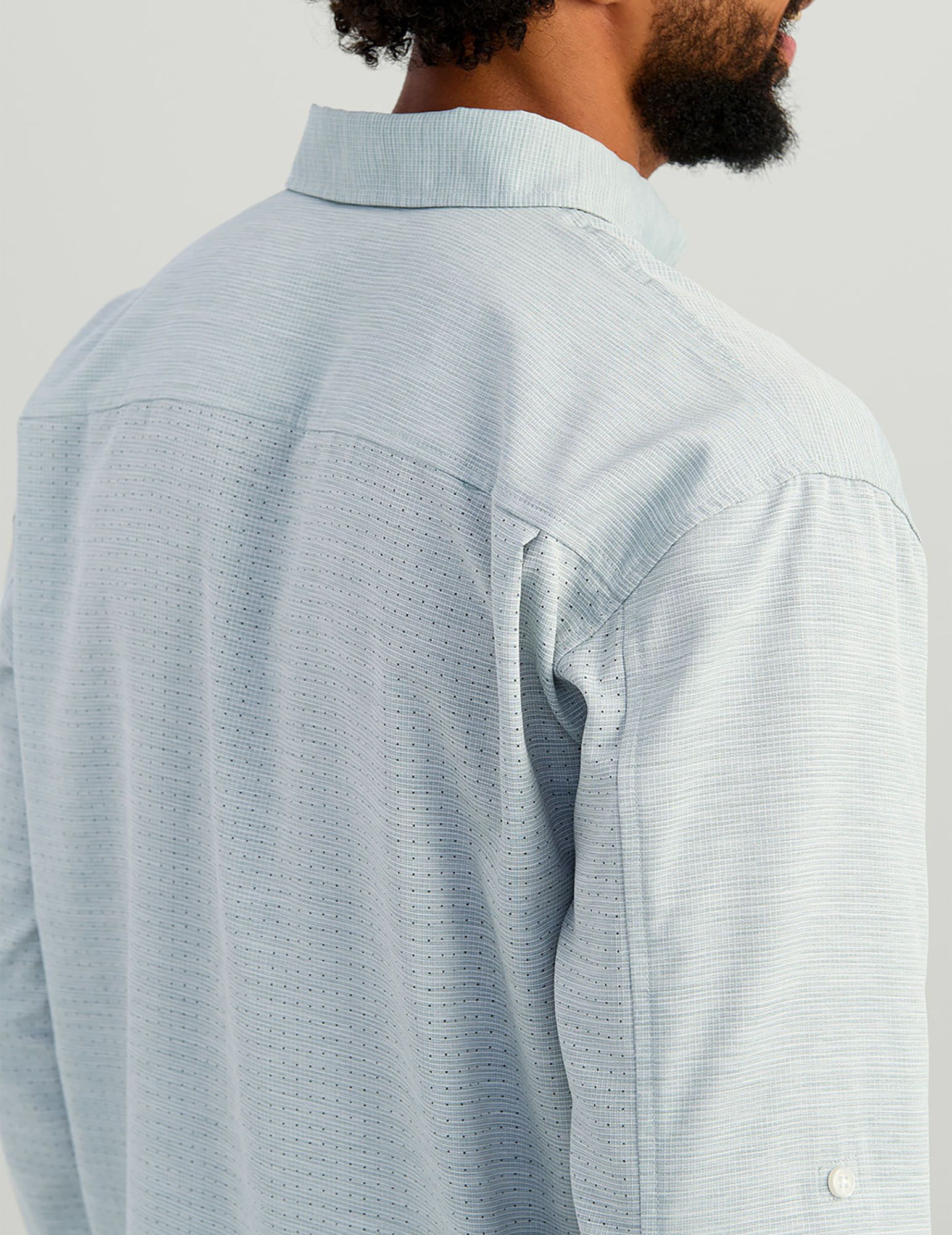 HUK Men's Tide Point Heather Ripstop Long Sleeve Button-Down Shirt product image