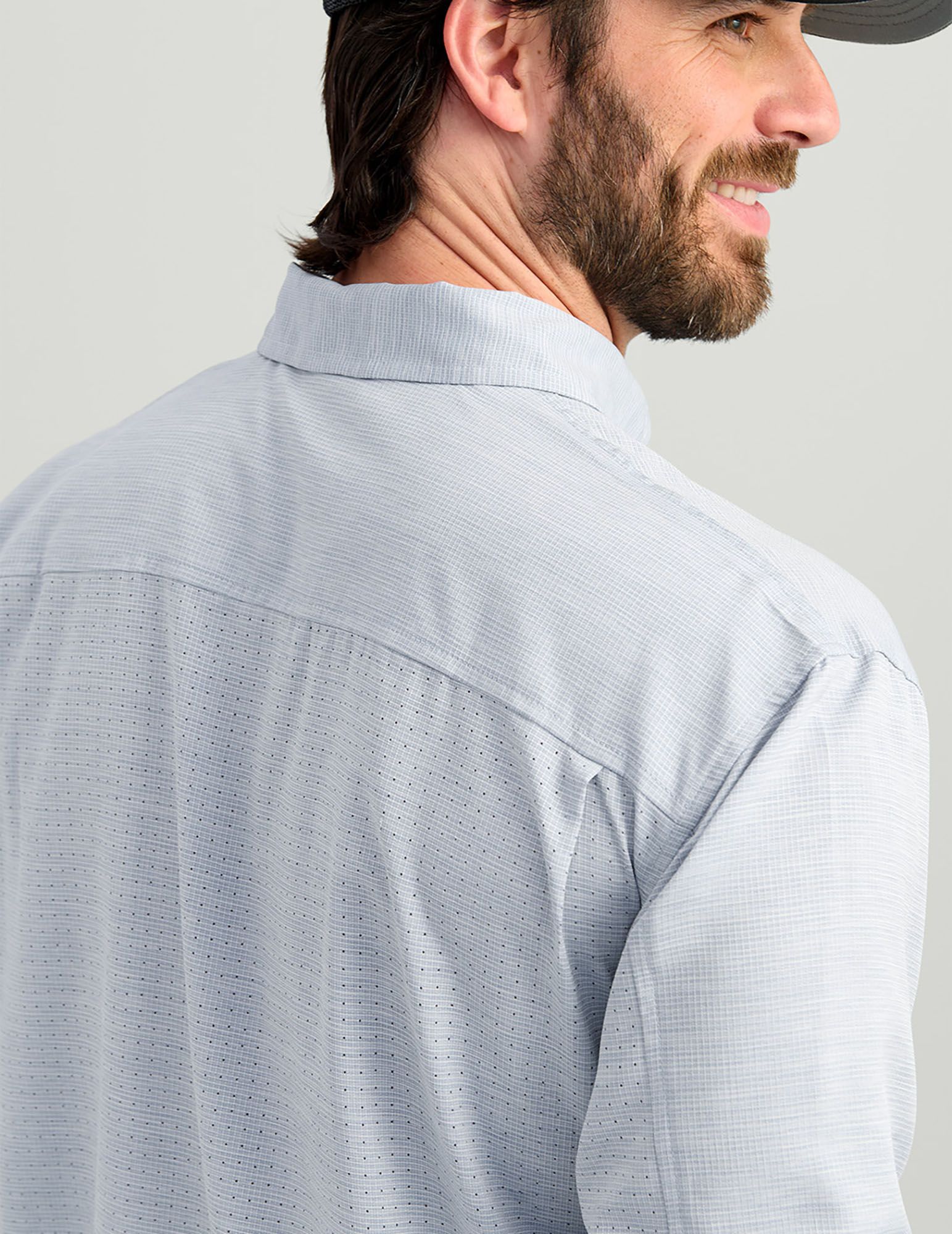 HUK Men's Tide Point Heather Ripstop Long Sleeve Button-Down Shirt product image