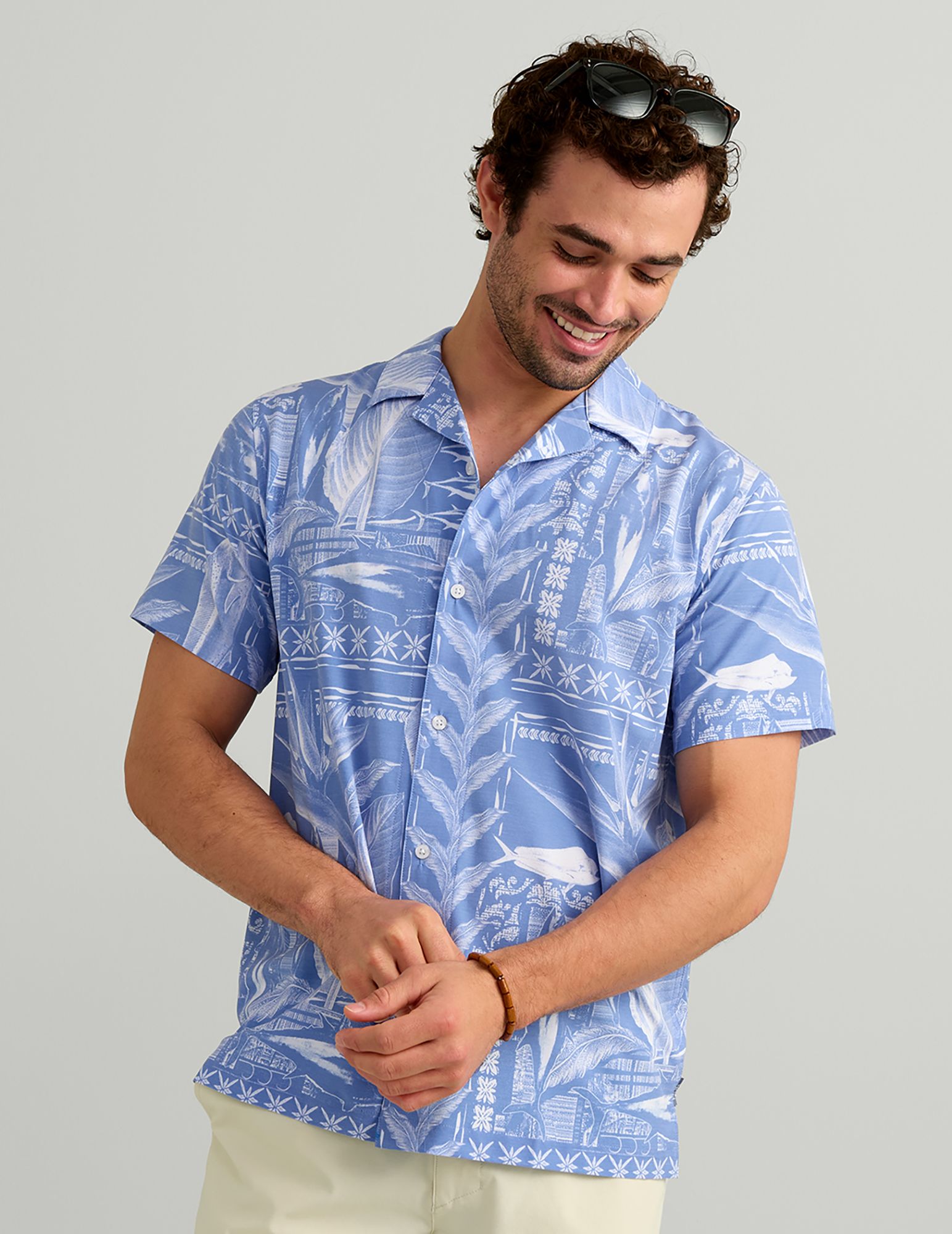 HUK Men's Short Sleeve Button-Down Camp Shirt product image
