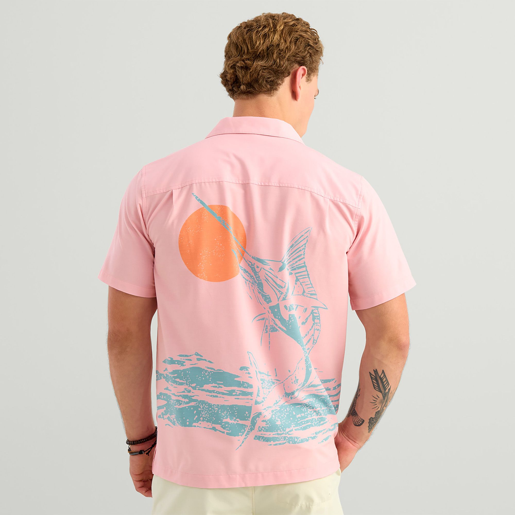 HUK Men's Short Sleeve Button-Down Camp Shirt product image