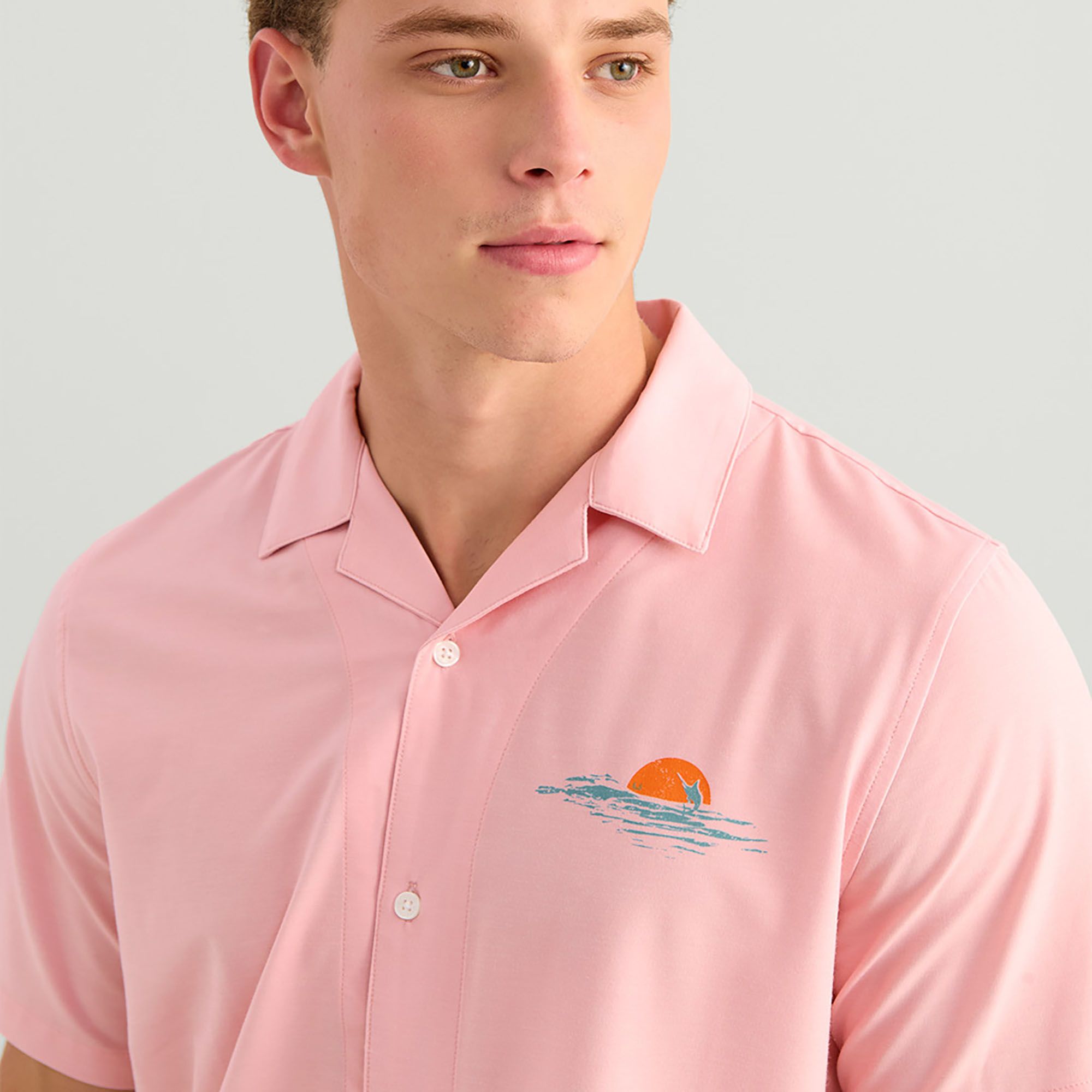 HUK Men's Short Sleeve Button-Down Camp Shirt product image