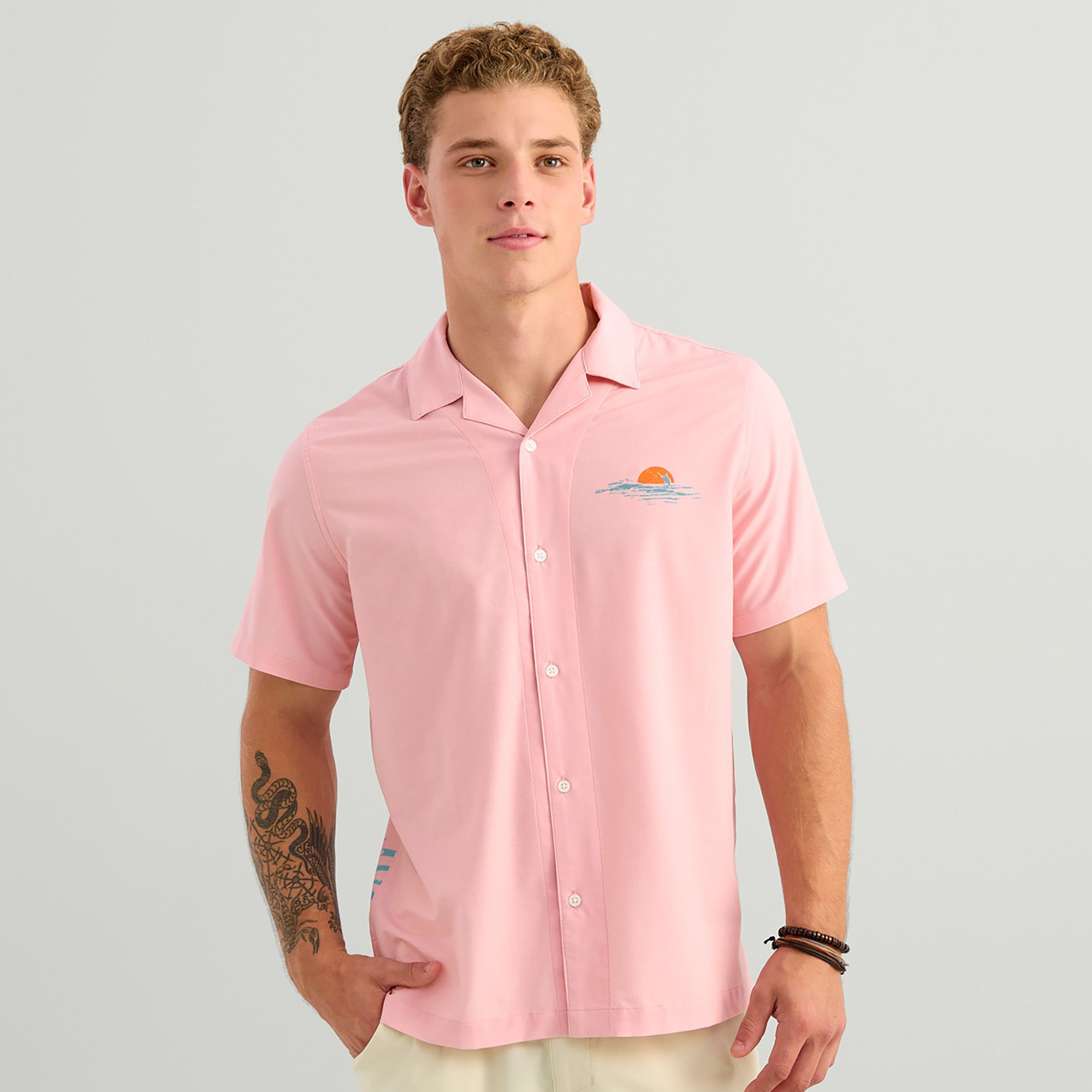 HUK Men's Short Sleeve Button-Down Camp Shirt product image