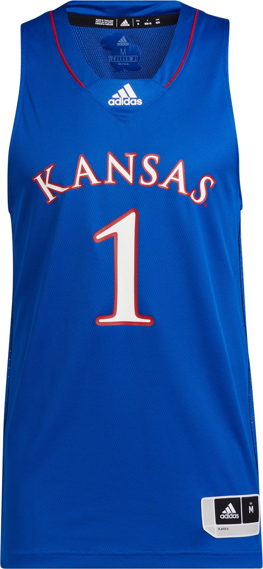 adidas Men's Kansas Jayhawks #1 Blue Swingman Replica Basketball Jersey