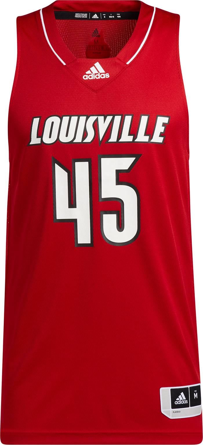 adidas Men's Louisville Cardinals #45 Cardinal Red Swingman Replica Basketball  Jersey