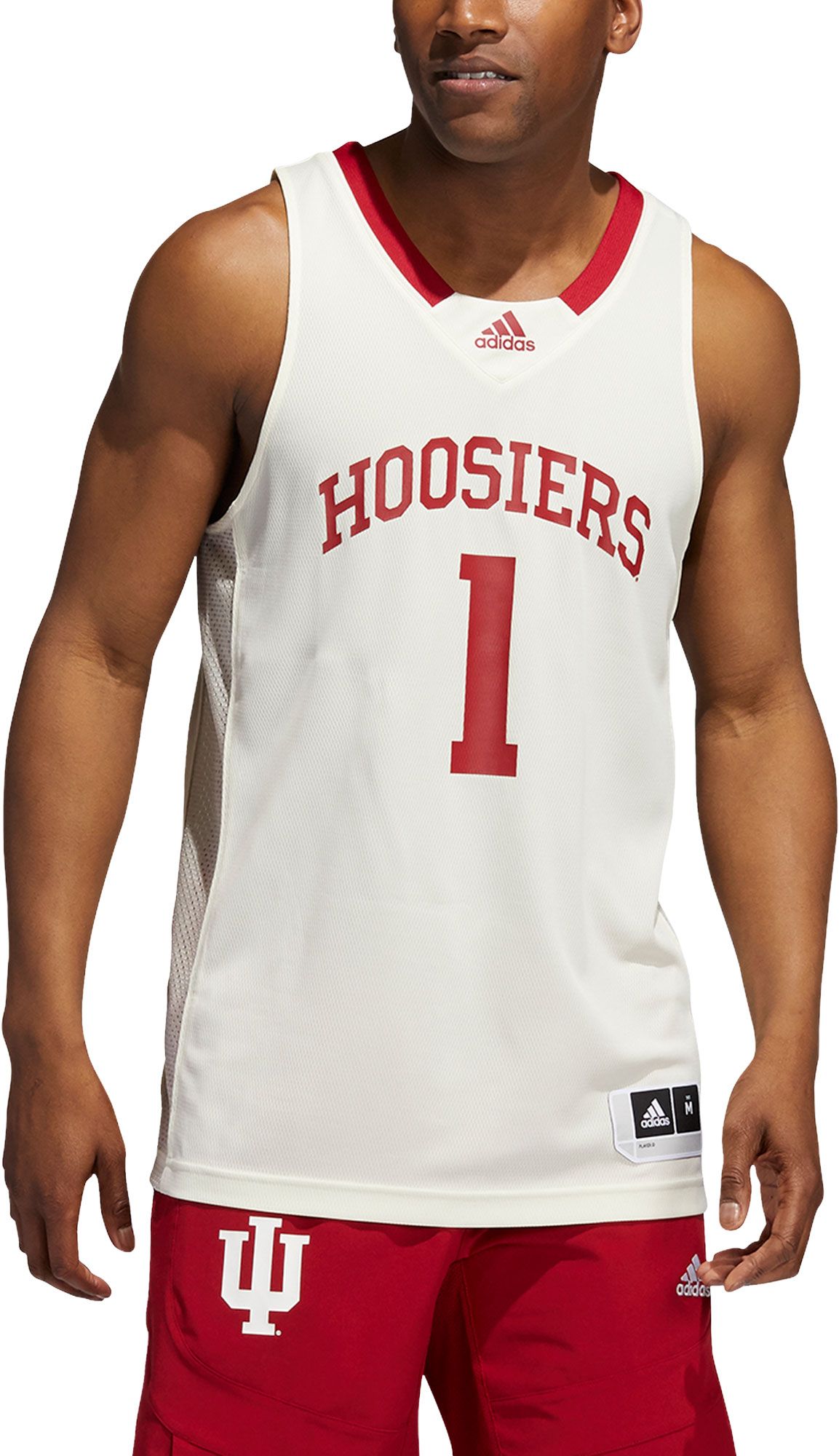 adidas Men's Indiana Hoosiers #1 White Swingman Replica Basketball Jersey product image
