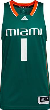 1 Miami Hurricanes adidas Swingman Basketball Jersey - Orange