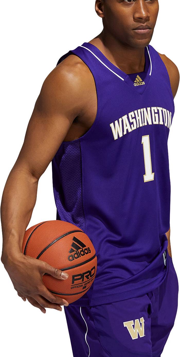 Adidas Men's Washington Huskies #1 Purple Swingman Replica Basketball Jersey, Medium