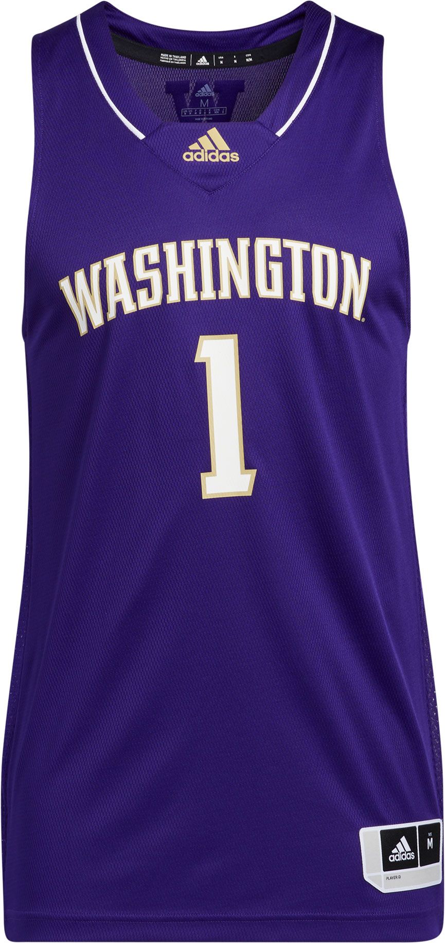 adidas Men's Washington Huskies #1 Purple Swingman Replica Basketball Jersey