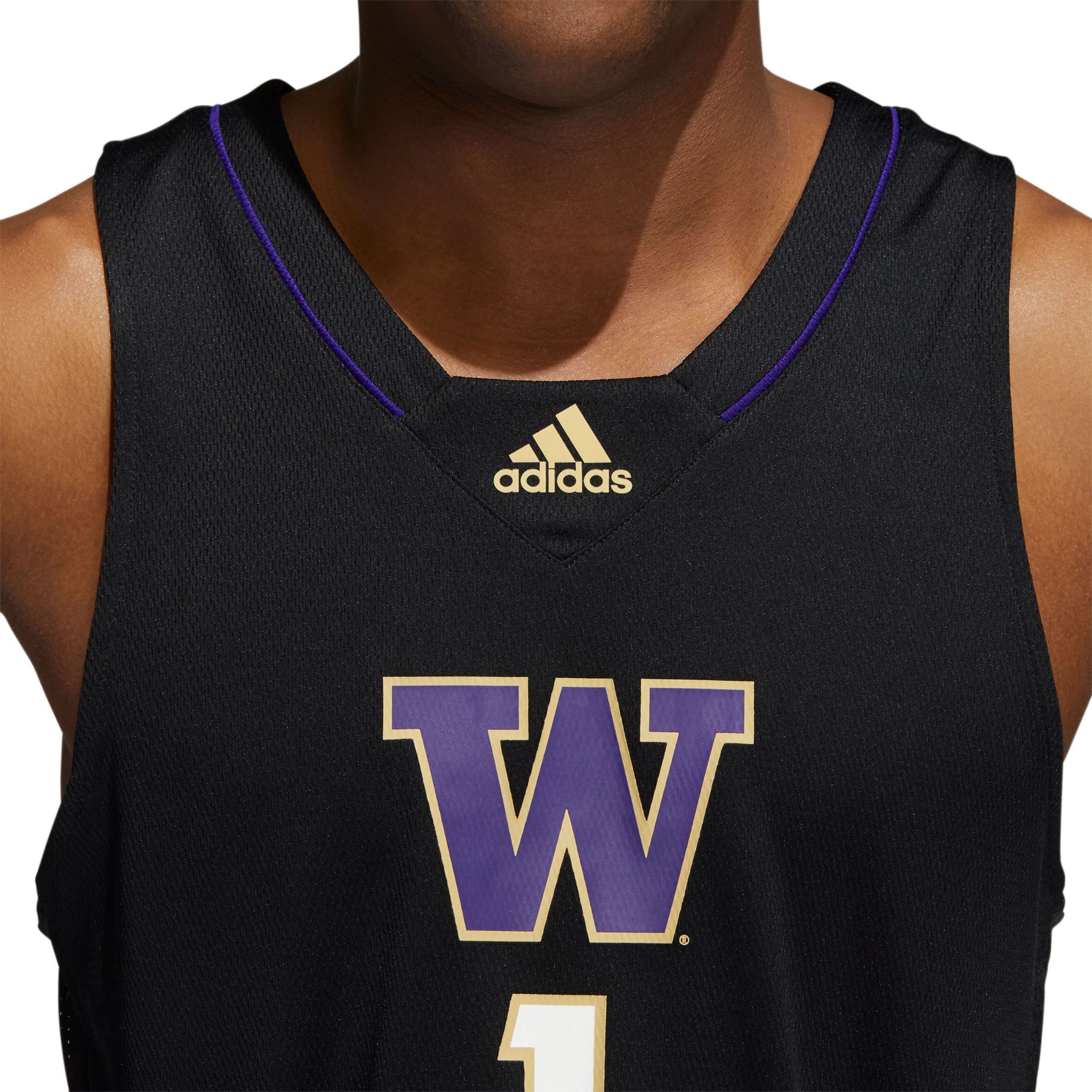 adidas Men's Washington Huskies Black Swingman Basketball Jersey product image
