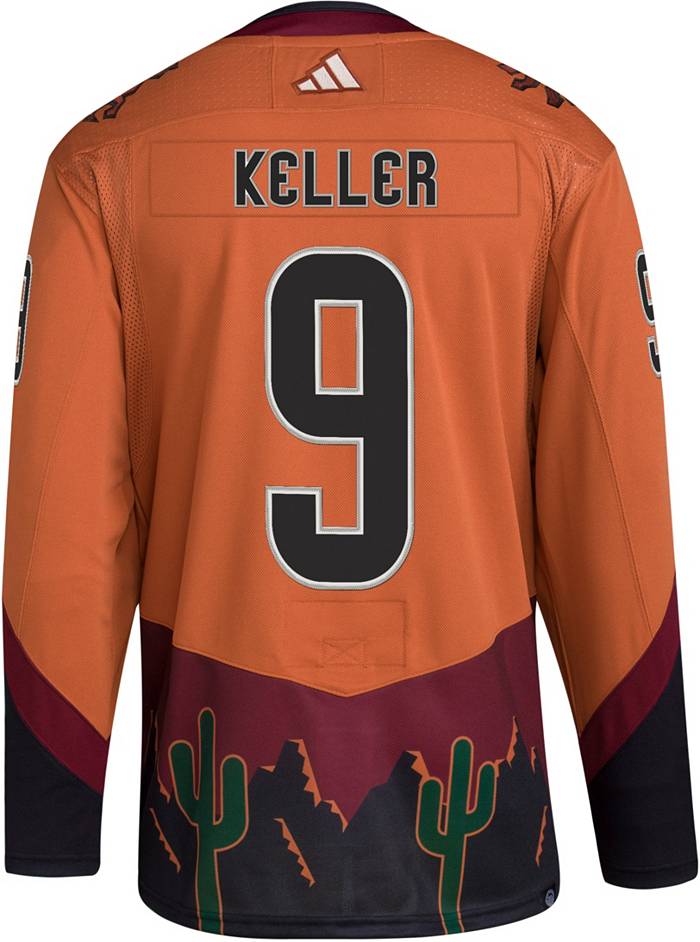 Clayton Keller Arizona Coyotes Unsigned Red Jersey Shooting Photograph