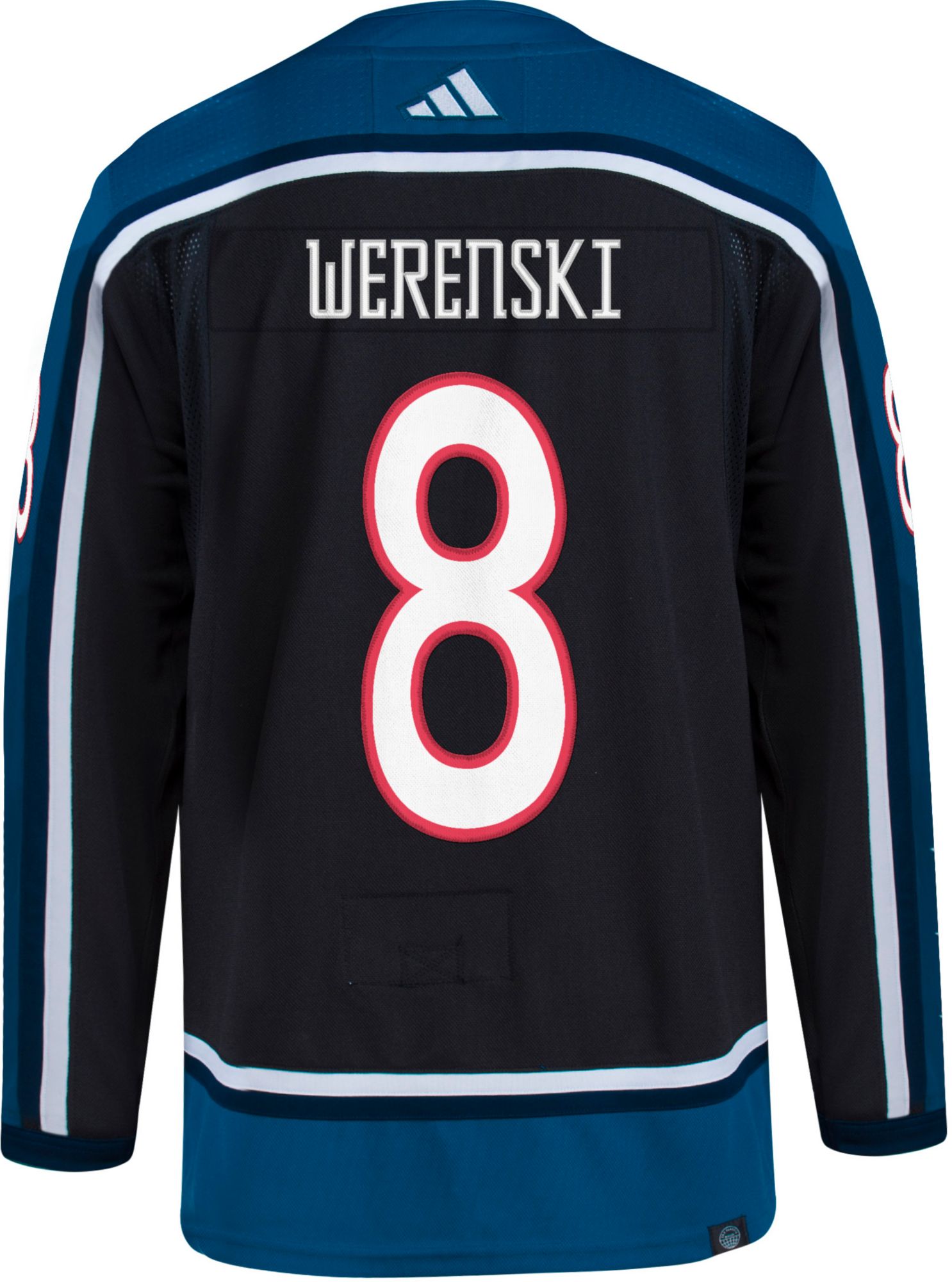 Columbus Blue Jackets No8 Zach Werenski Navy Blue Home USA Flag Womens Stitched Jersey