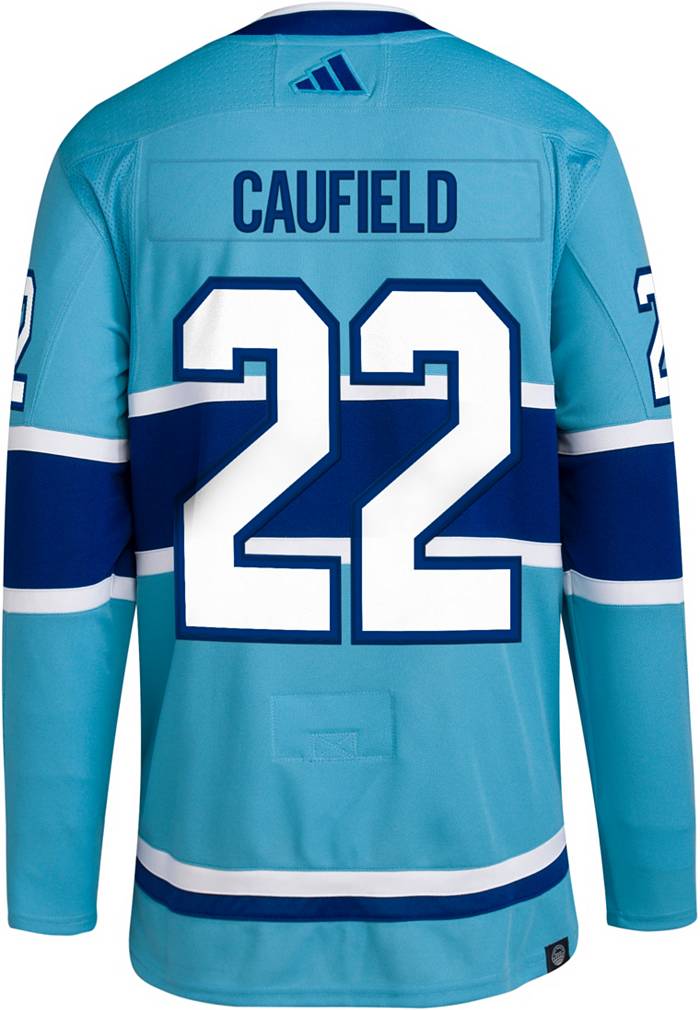 Men's Montreal Canadiens #22 Cole Caufield Blue 2021 Reverse Retro