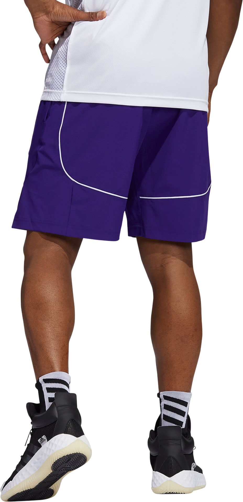 adidas Men's Washington Huskies Purple Swingman On-Court Replica Basketball Shorts product image