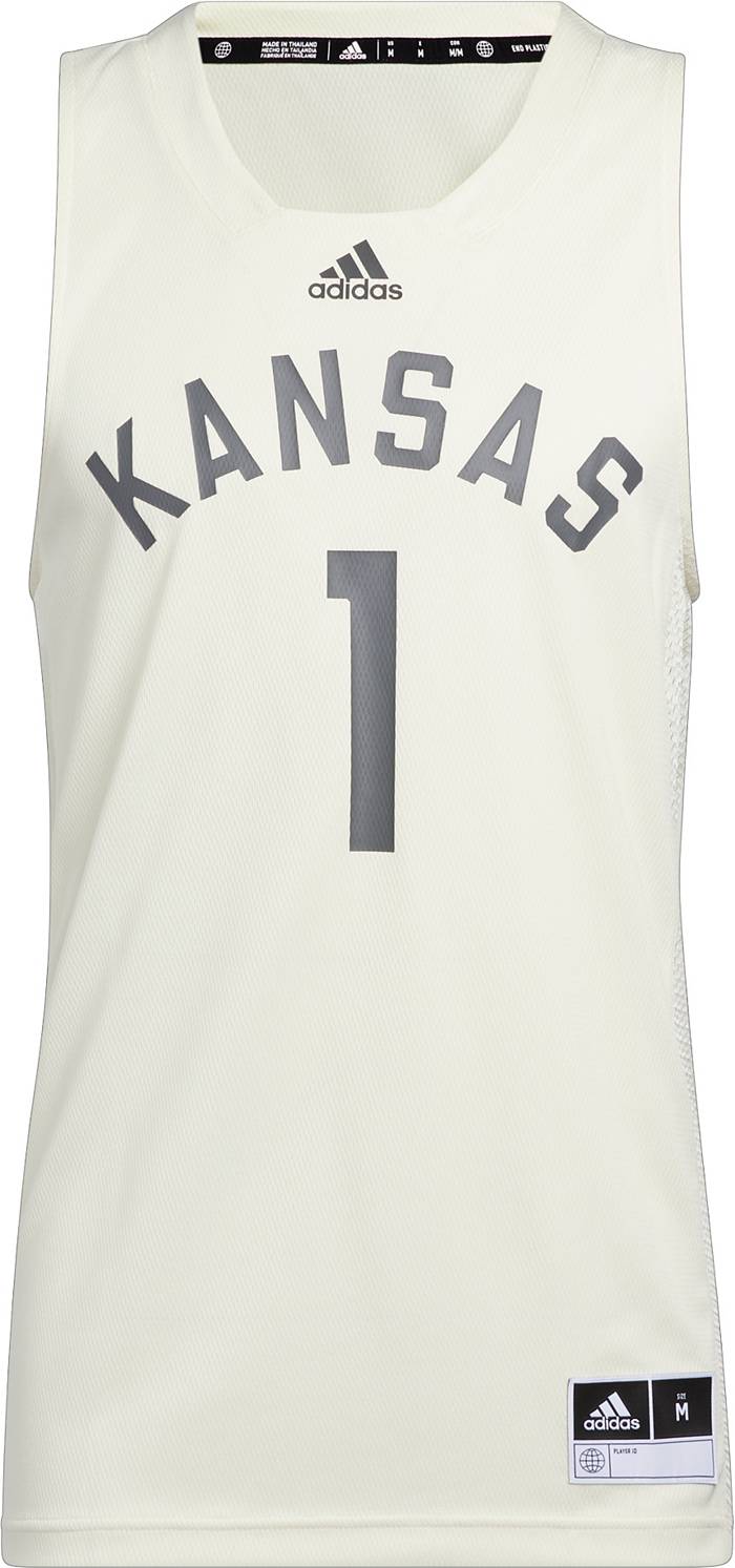 adidas Men's Kansas Jayhawks #1 White Reverse Retro 2.0 Replica Basketball  Jersey