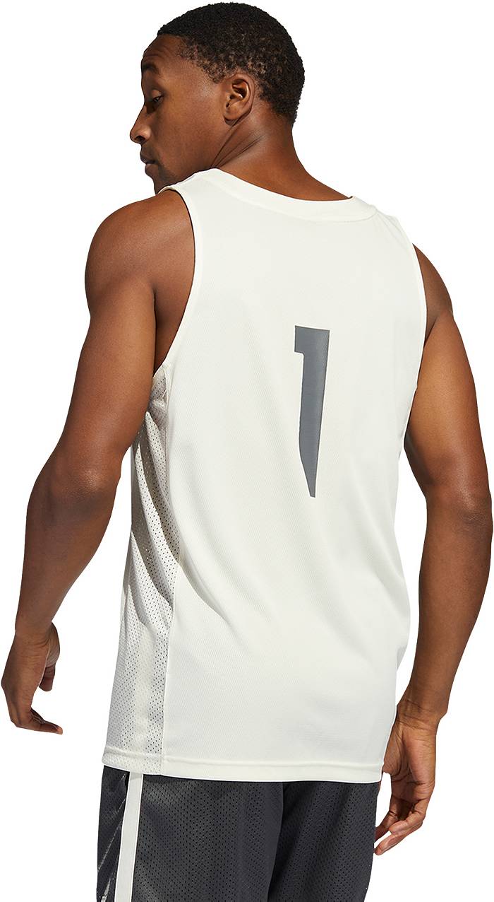 Adidas Men's Kansas Jayhawks #1 White Reverse Retro 2.0 Replica Basketball Jersey, XL