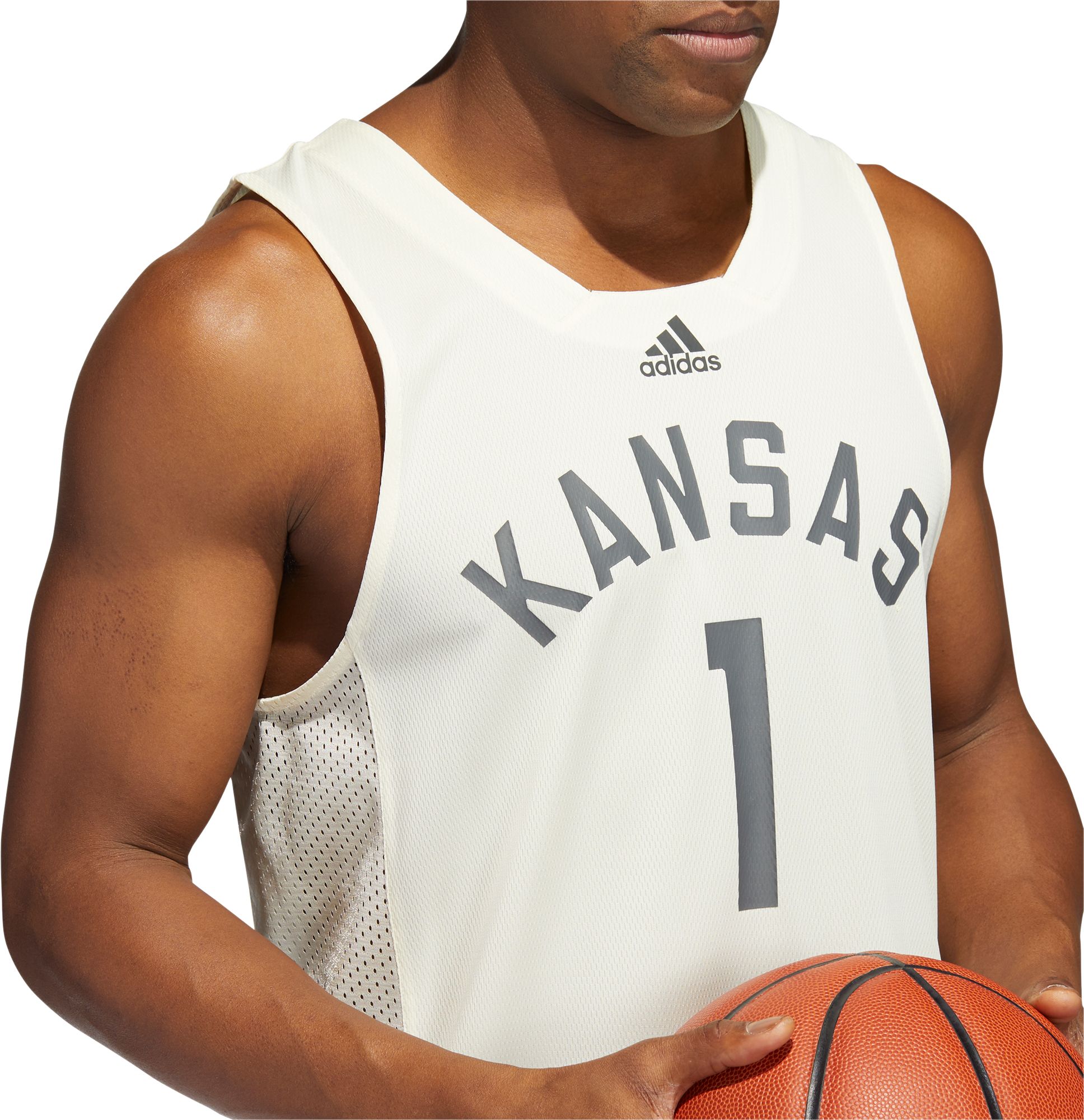 adidas Men's Kansas Jayhawks #1 White Reverse Retro 2.0 Replica Basketball Jersey product image