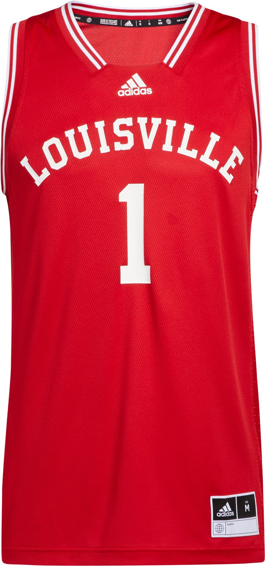 adidas Men's Louisville Cardinals #1 Cardinal Red Reverse Retro 2.0 Replica Basketball Jersey