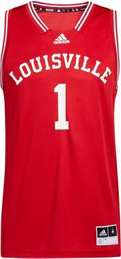 Adidas Men's Louisville Cardinals #1 Grey Reverse Retro Replica Basketball Jersey, Large, Gray
