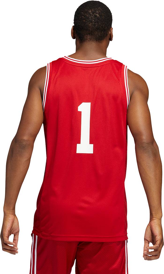 Louisville Cardinals Adidas #1 Official Red Away Men's Basketball Jersey