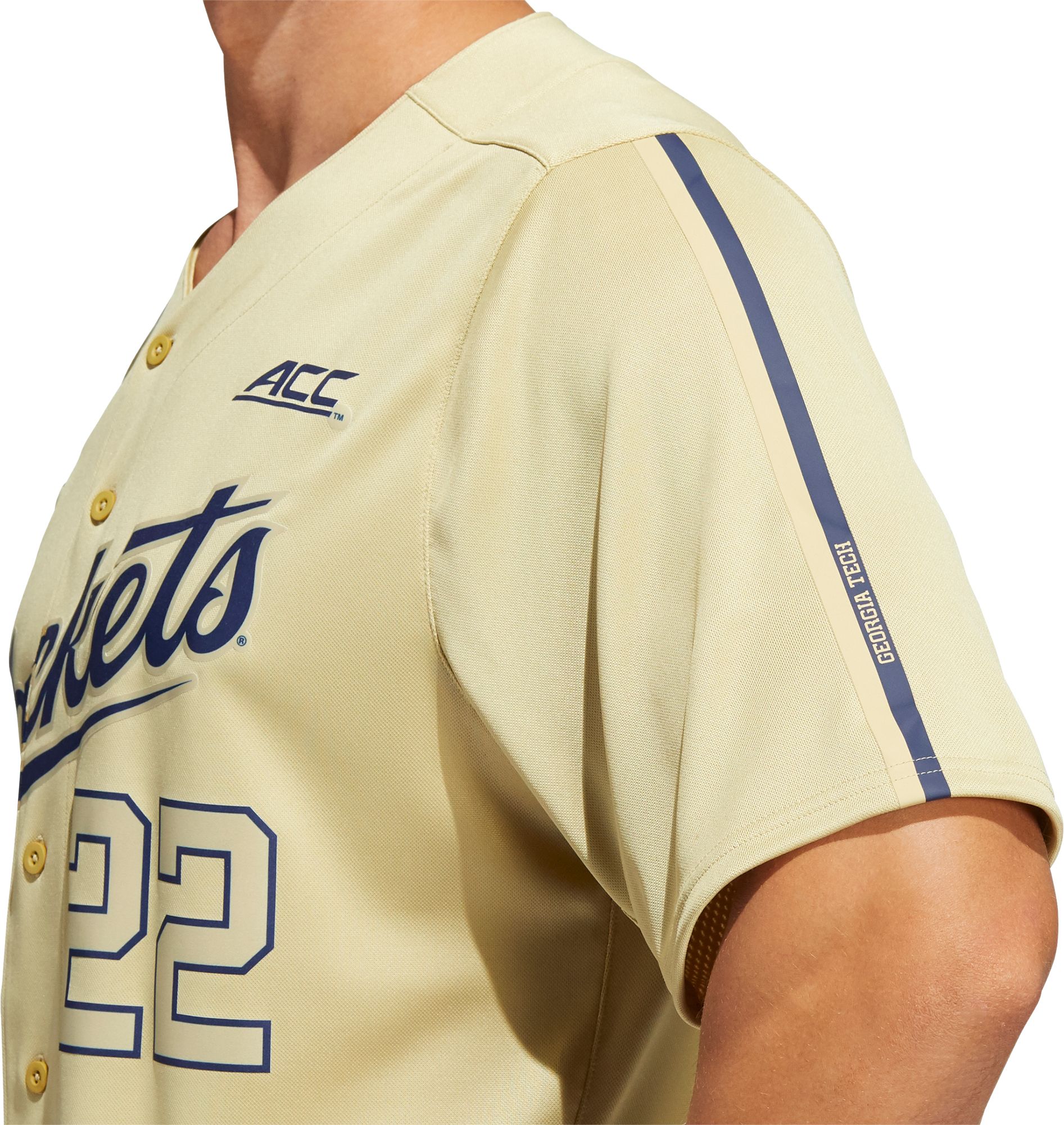 adidas Men's Georgia Tech Yellow Jackets Gold #22 Replica Baseball Jersey product image
