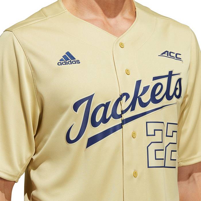 adidas Men's Georgia Tech Yellow Jackets Gold #22 Replica Baseball Jersey