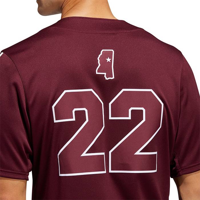 Custom NCAA Baseball Jersey Mississippi State Name and Number College Maroon